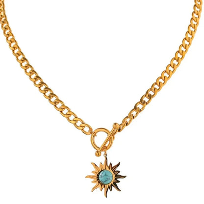 Sun of Mayo Chain Necklace (18K Gold Plated) | Luvesina