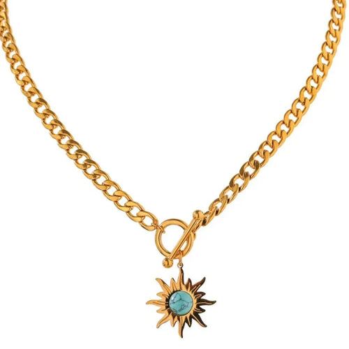 Sun of Mayo Chain Necklace (18K Gold Plated) | Luvesina