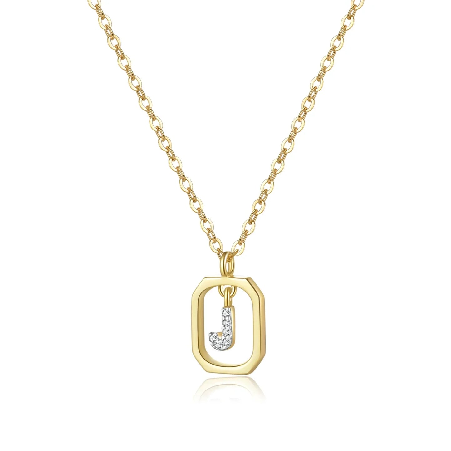 Iniciales with Zirconia Necklace (18K Gold Plated) | Luvesina