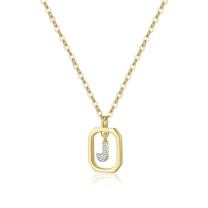 Iniciales with Zirconia Necklace (18K Gold Plated) | Luvesina