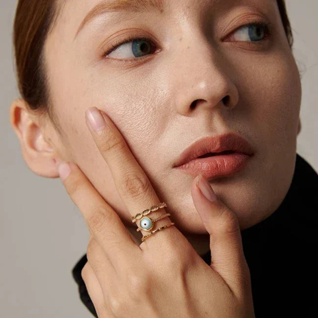 Turkish Eye Afrodita Ring (18K Gold Plated) | Luvesina