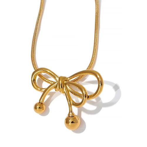 Bow Necklace (18K Gold Plated) | Luvesina