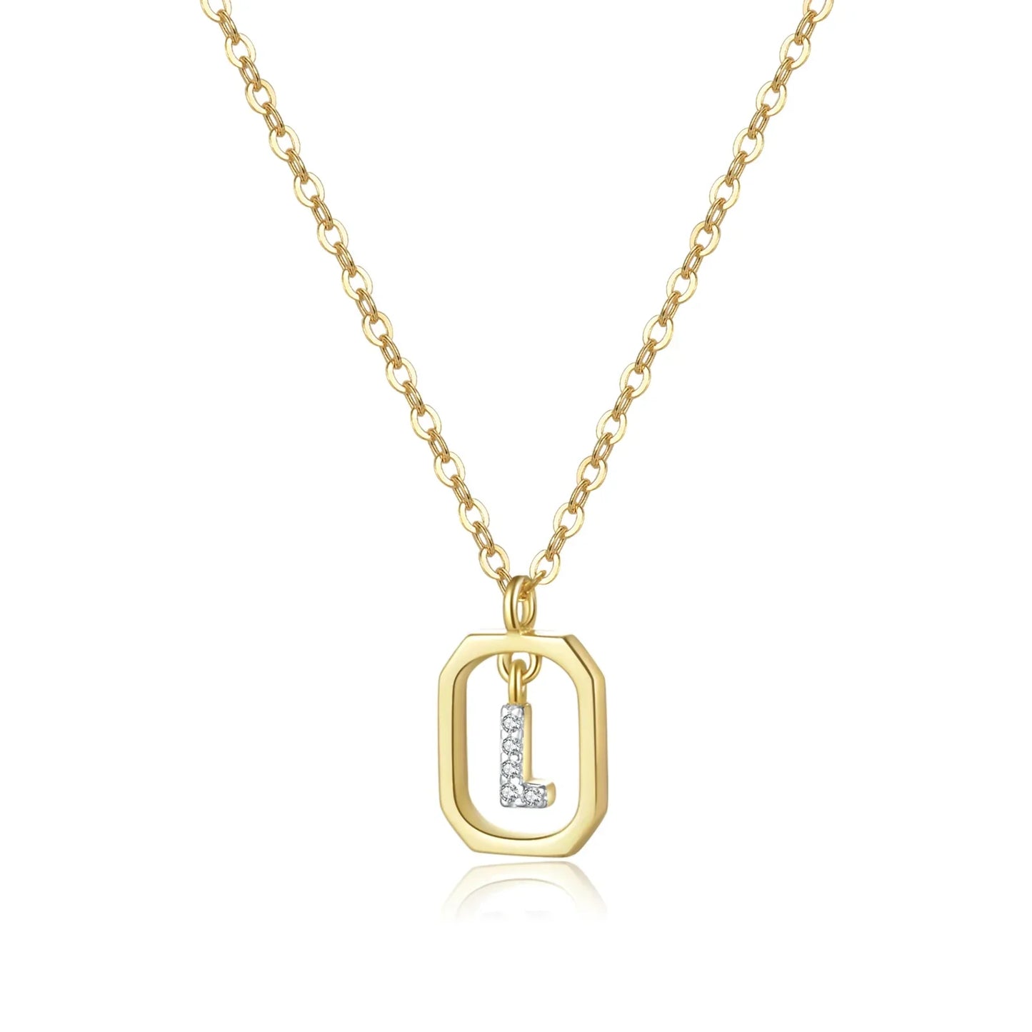 Iniciales with Zirconia Necklace (18K Gold Plated) | Luvesina