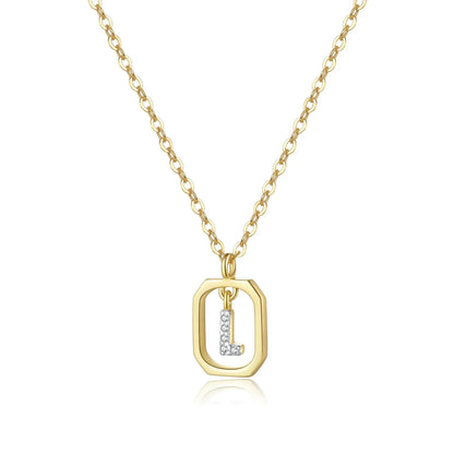 Iniciales with Zirconia Necklace (18K Gold Plated) | Luvesina