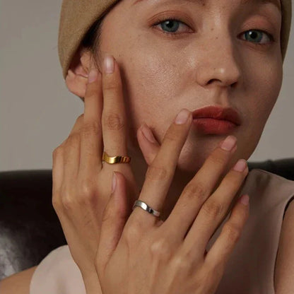 Waves Lucca Adjustable Ring (18K Gold Plated) | Luvesina