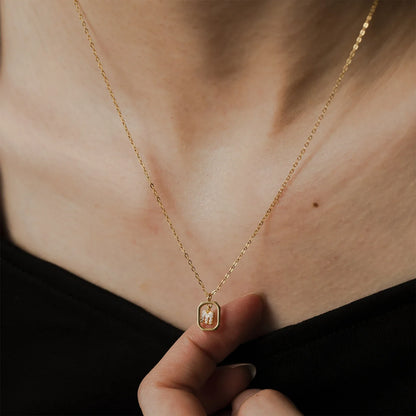 Iniciales with Zirconia Necklace (18K Gold Plated) | Luvesina