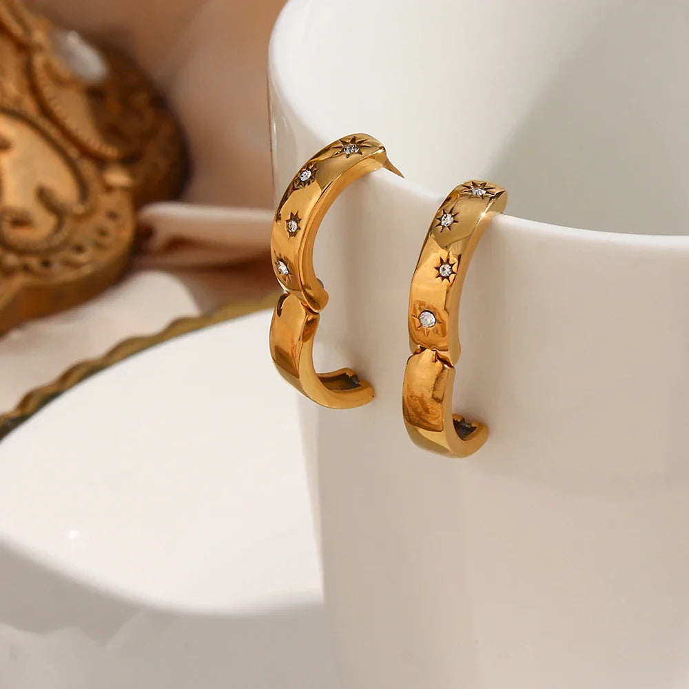 Stella Zirconia Earring (18K Gold Plated) | Luvesina