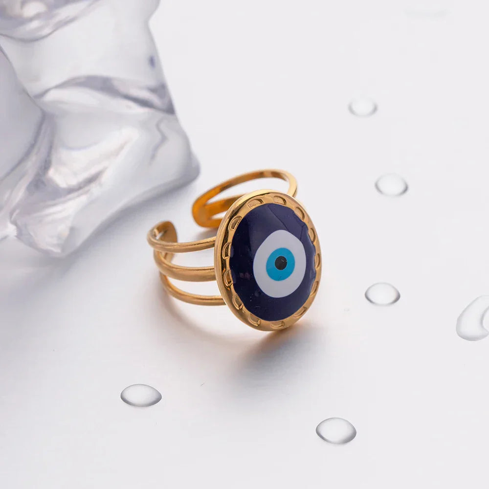 Amulet Turkish Eye Ring (Gold Plated) | Luvesina