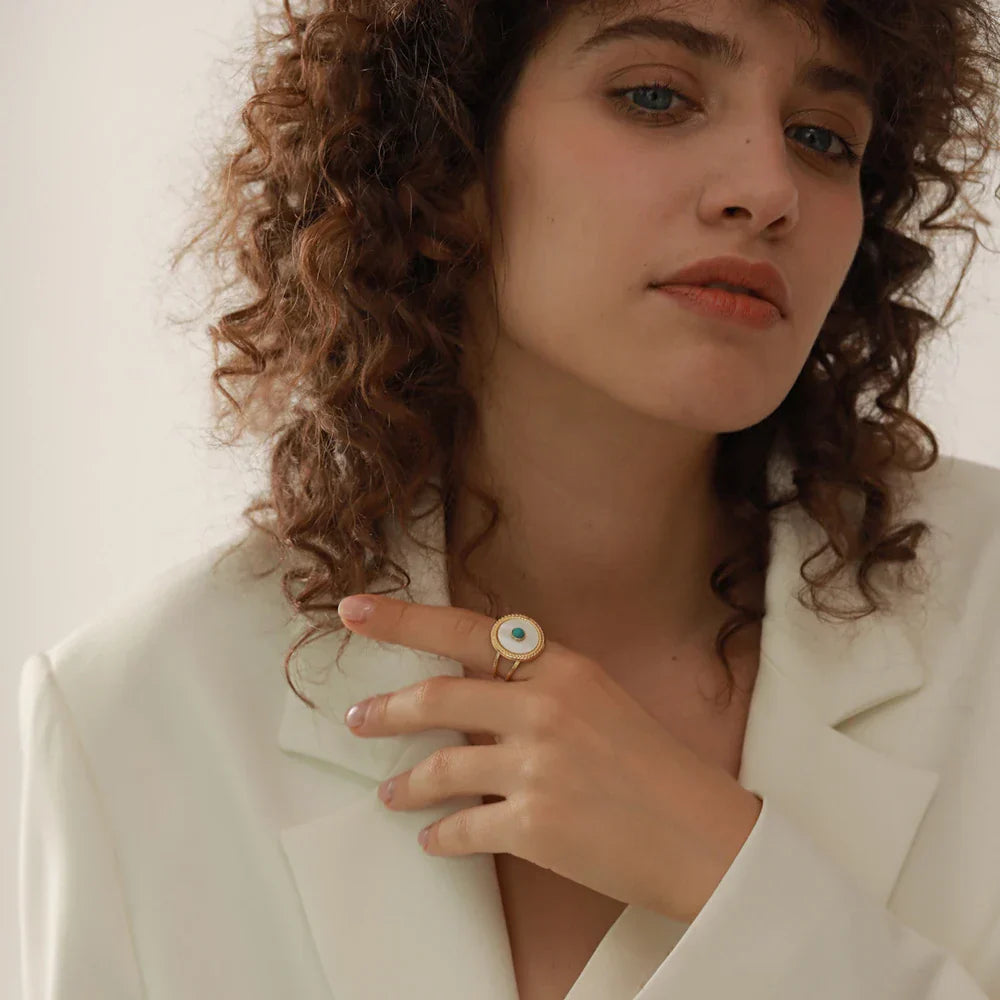 Turkish Eye Gaia Ring (18K Gold Plated) | Luvesina