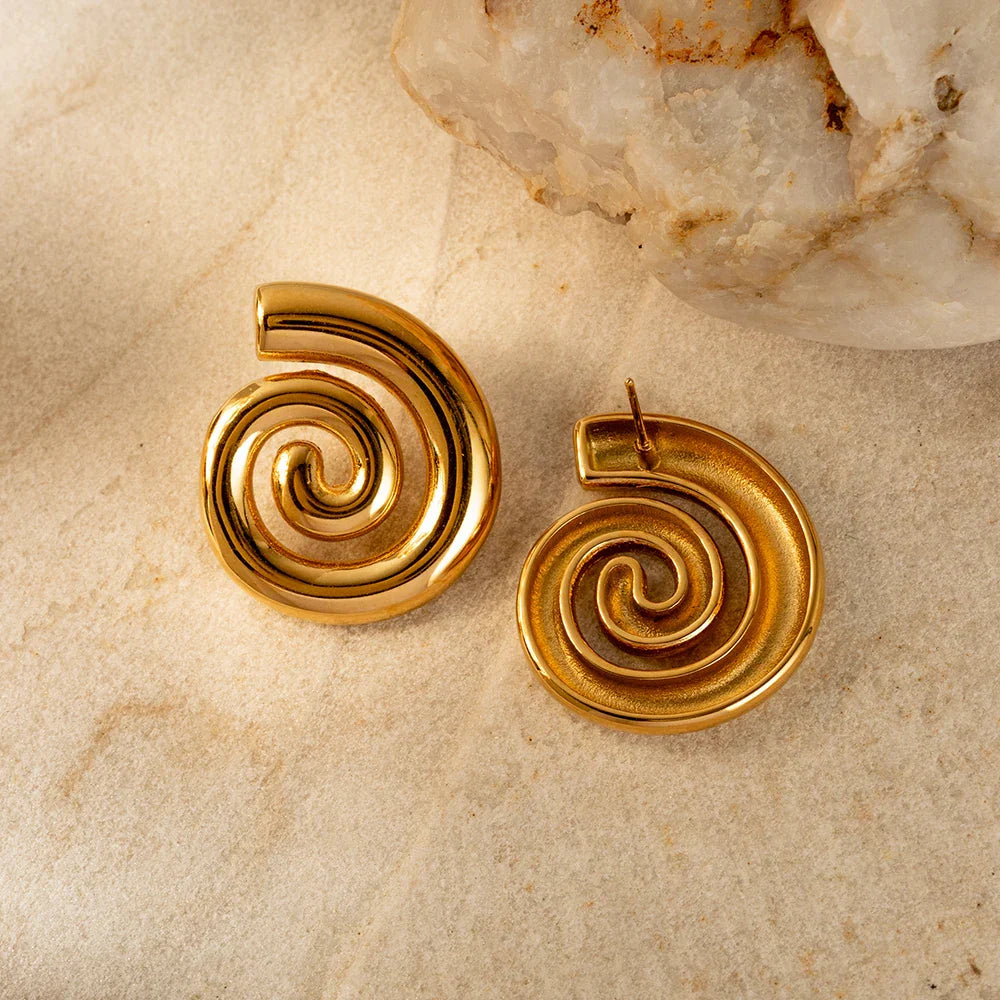 Espiral Chunky Earring (18K Gold Plated) | Luvesina