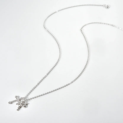 Cross Triple Circonias Necklace (18K Gold Plated) | Luvesina