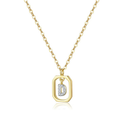 Iniciales with Zirconia Necklace (18K Gold Plated)