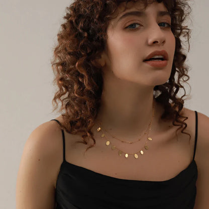 Mezcla of Necklace of Capas with Medals and Malla (18K Gold Plated) | Luvesina