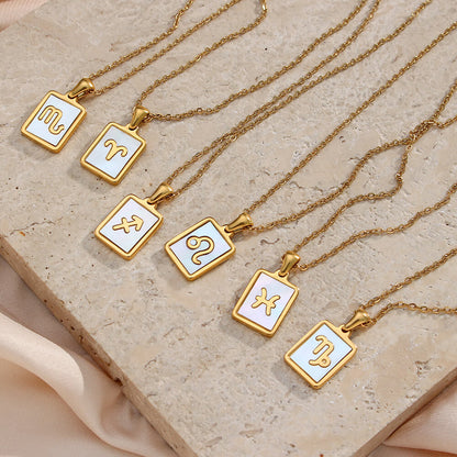 Collection of Necklaces Signos del Zodiac Perlado (18K Gold Plated) | Luvesina