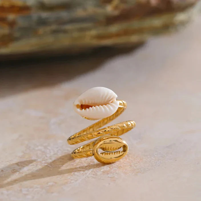 Double Shells Ring (Gold Plated) | Luvesina