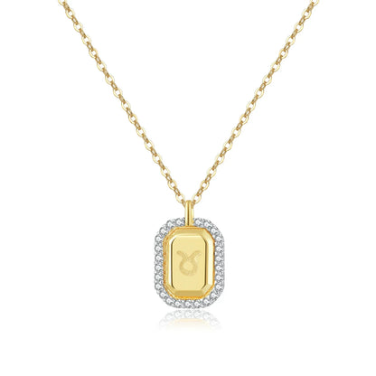 12 Signos del Zodíaco Zirconia Necklace (18K Gold Plated) | Luvesina