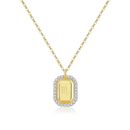 12 Signos del Zodíaco Zirconia Necklace (18K Gold Plated) | Luvesina