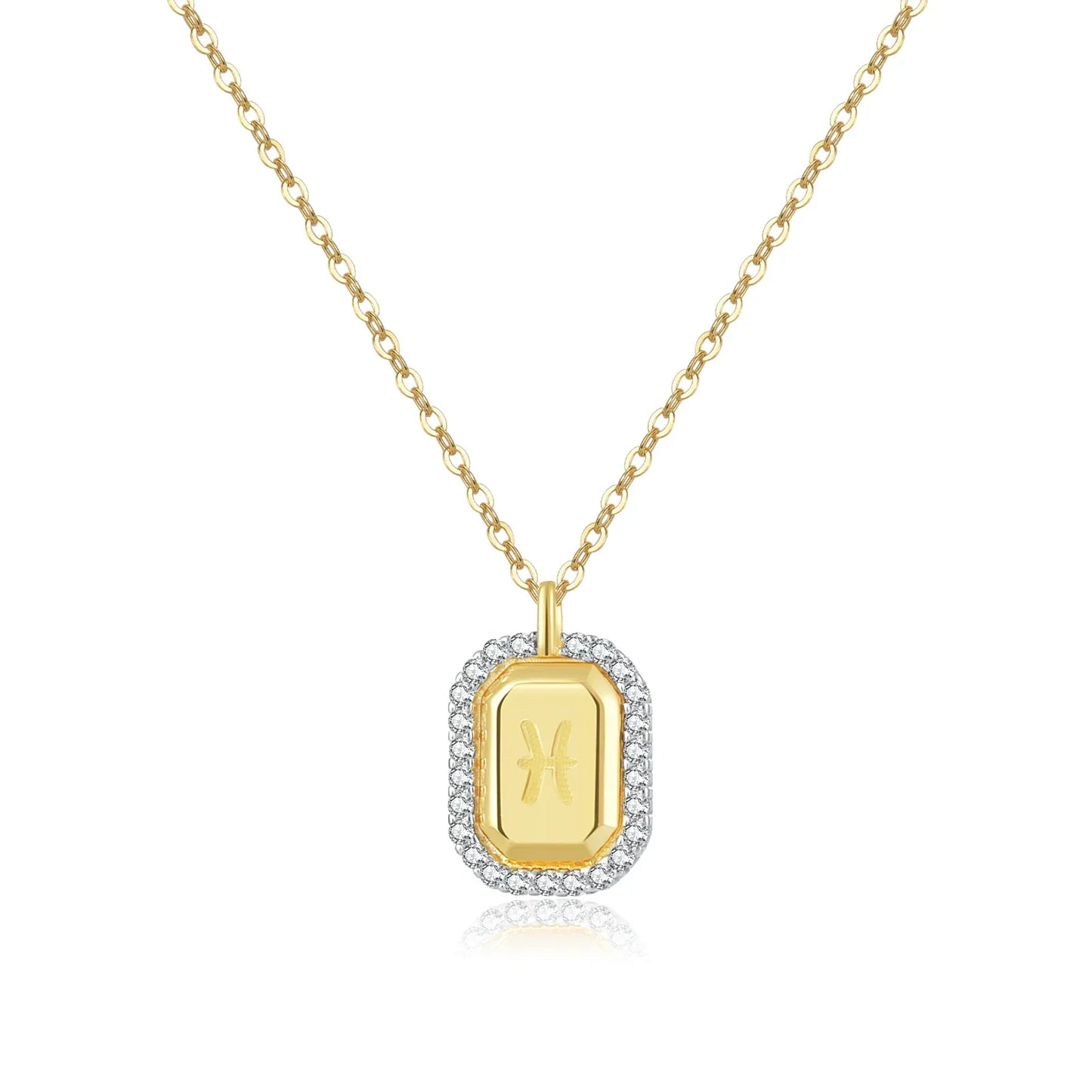 12 Signos del Zodíaco Zirconia Necklace (18K Gold Plated) | Luvesina