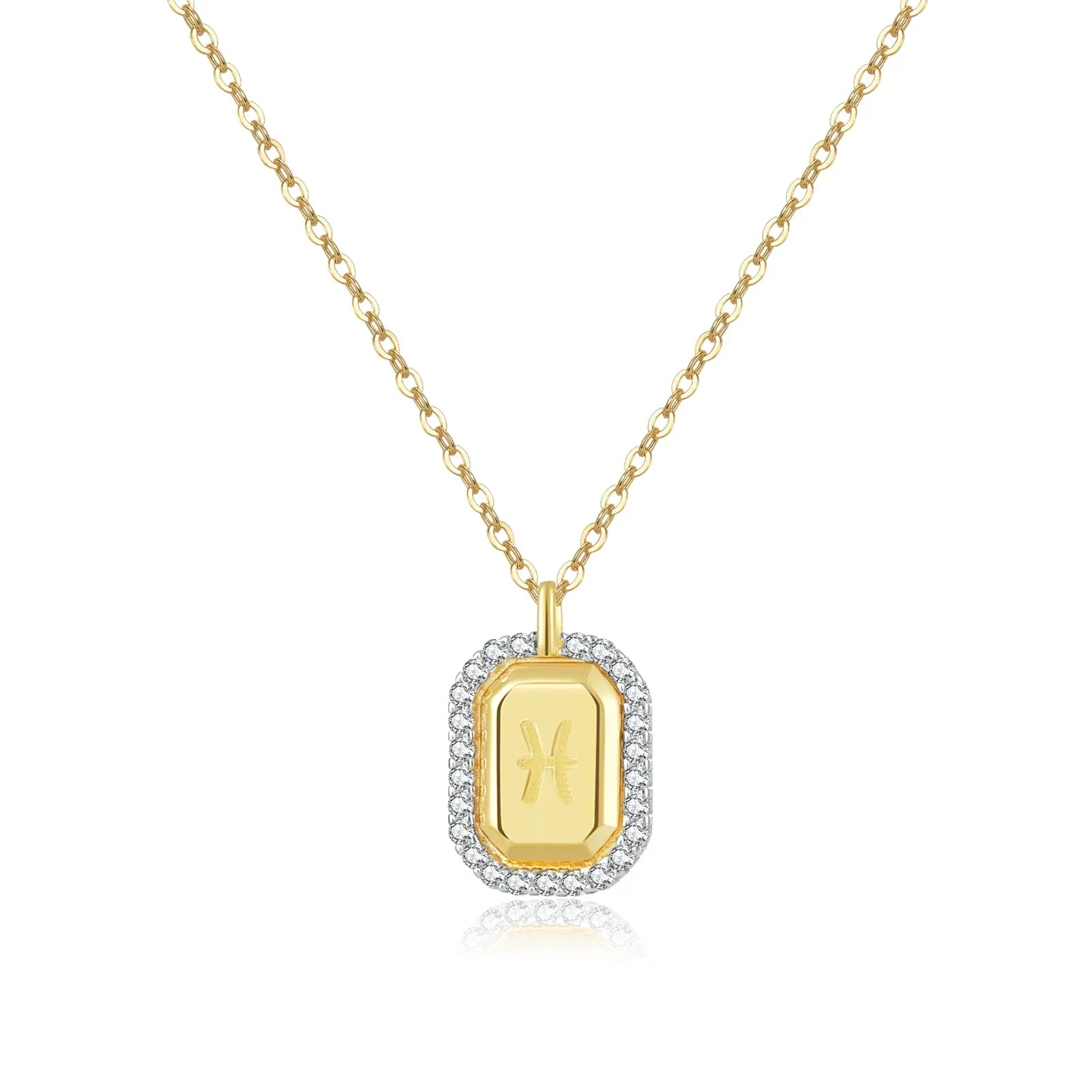 12 Signos del Zodíaco Zirconia Necklace (18K Gold Plated) | Luvesina