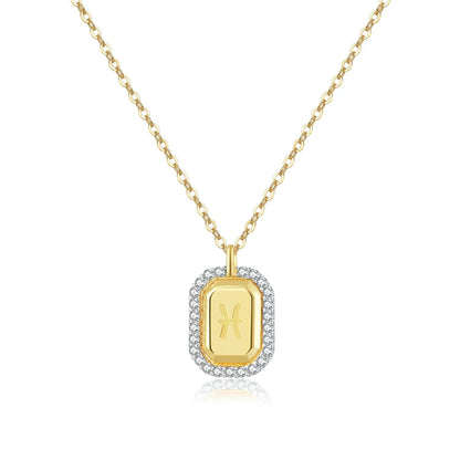 12 Signos del Zodíaco Zirconia Necklace (18K Gold Plated) | Luvesina