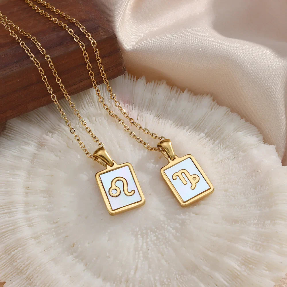 Collection of Necklaces Signos del Zodiac Perlado (18K Gold Plated) | Luvesina