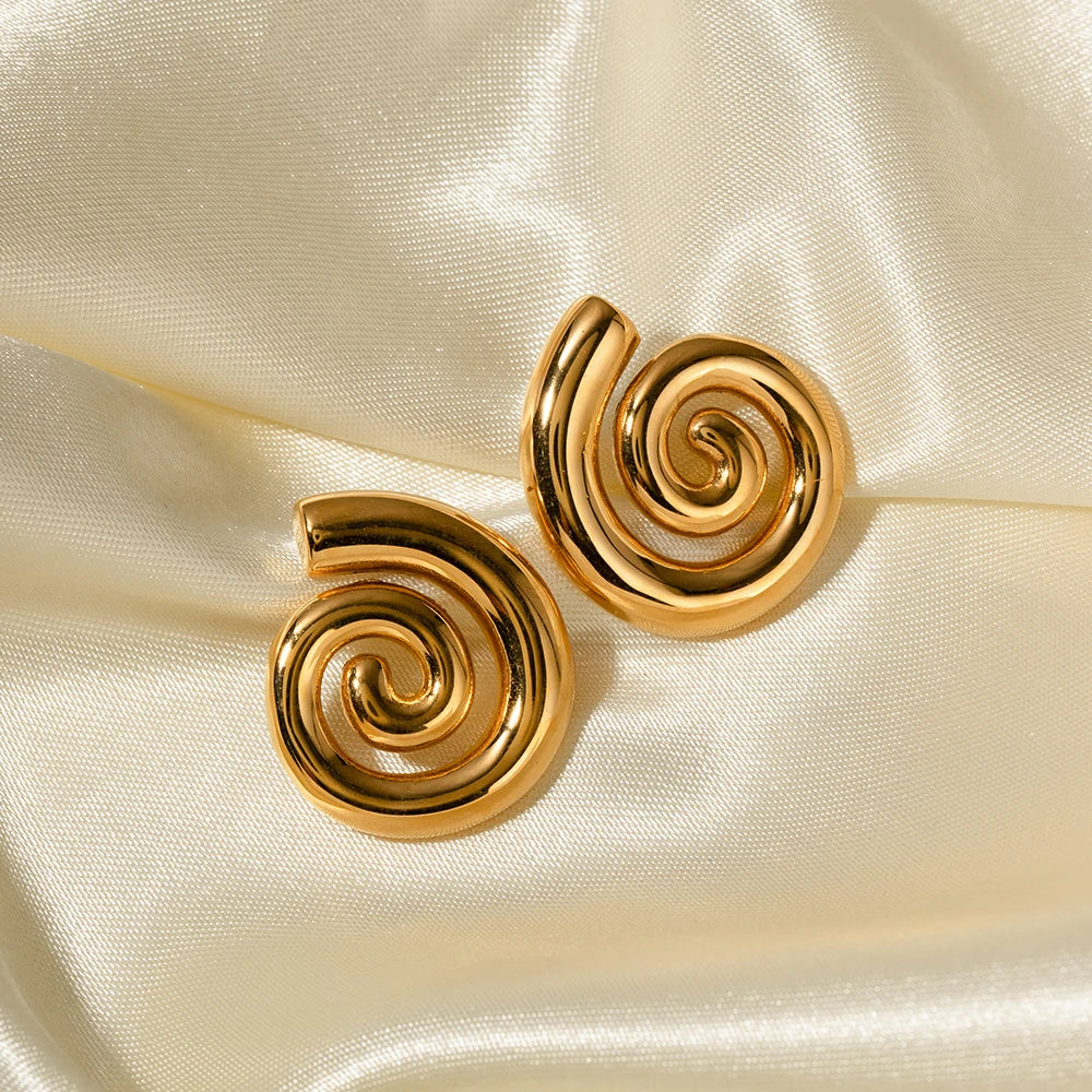 Set Espiral Chunky: Necklace + Earring (18K Gold Plated) | Luvesina