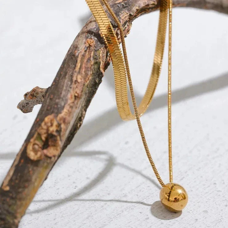 Mixto Goccia Necklace (18K Gold Plated) | Luvesina