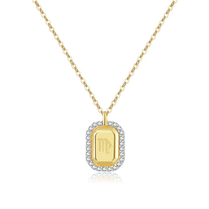 12 Signos del Zodíaco Zirconia Necklace (18K Gold Plated) | Luvesina