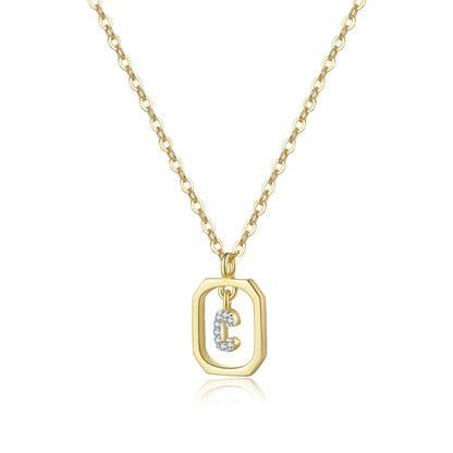 Iniciales with Zirconia Necklace (18K Gold Plated)