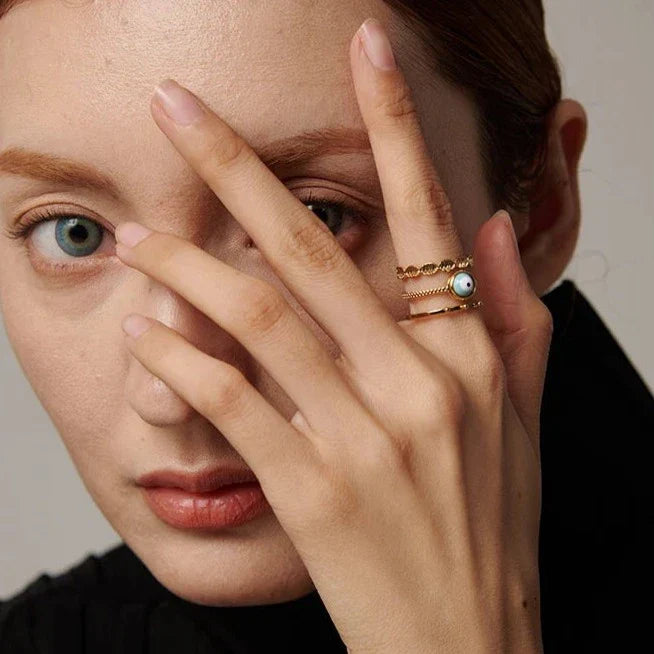 Turkish Eye Afrodita Ring (18K Gold Plated) | Luvesina