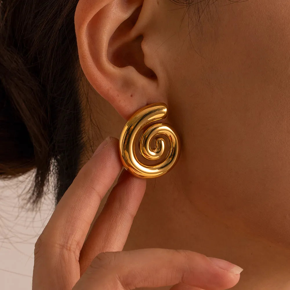 Espiral Chunky Earring (18K Gold Plated) | Luvesina