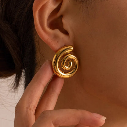 Espiral Chunky Earring (18K Gold Plated) | Luvesina