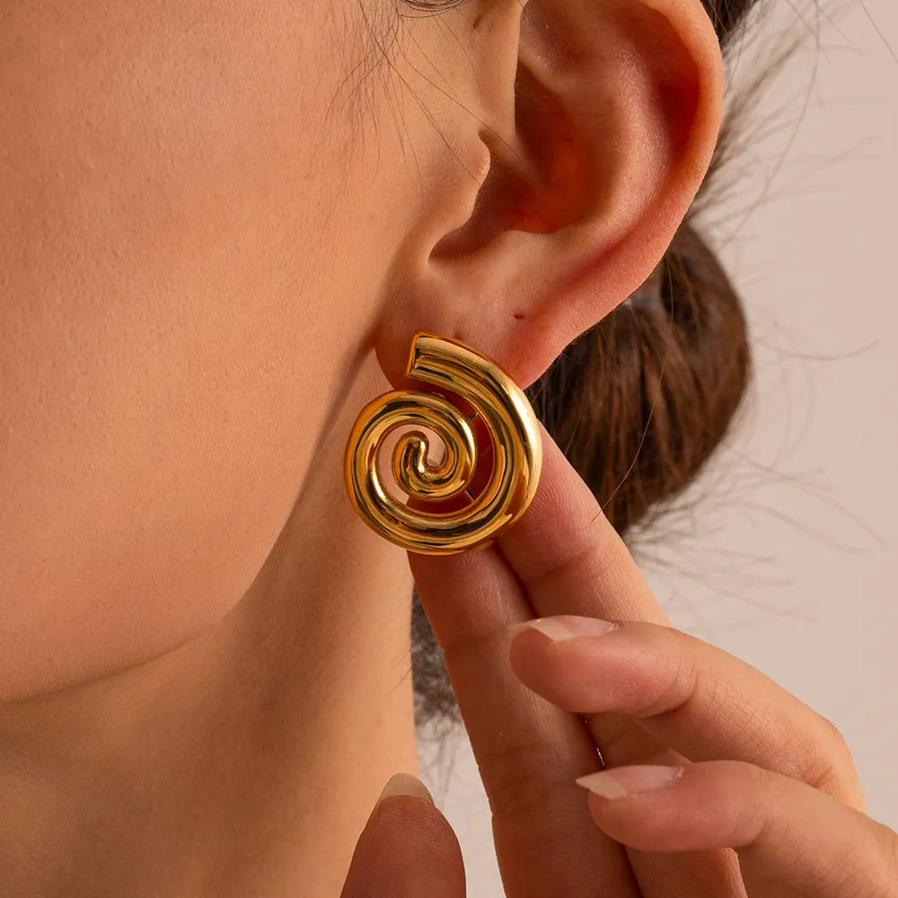 Espiral Chunky Earring (18K Gold Plated) | Luvesina