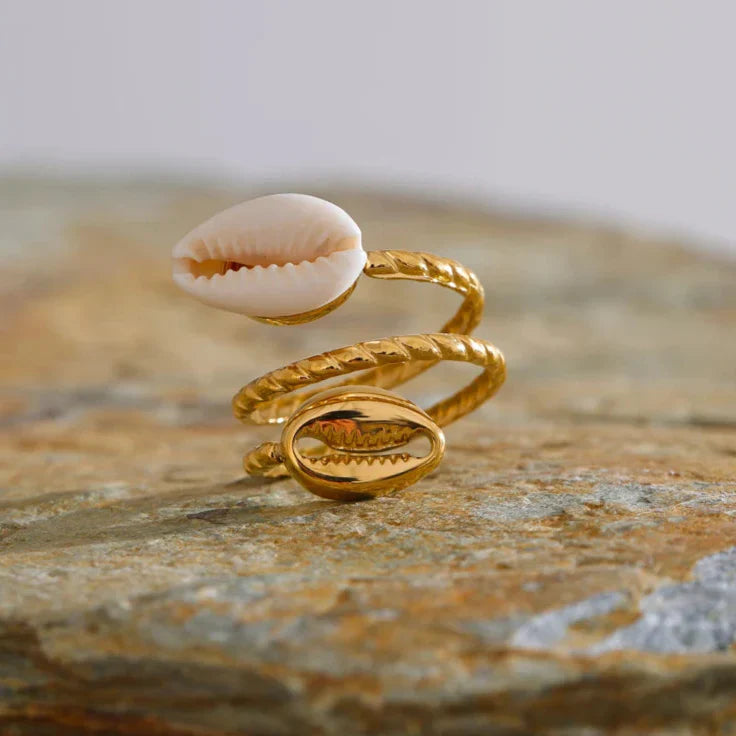 Double Shells Ring (Gold Plated) | Luvesina