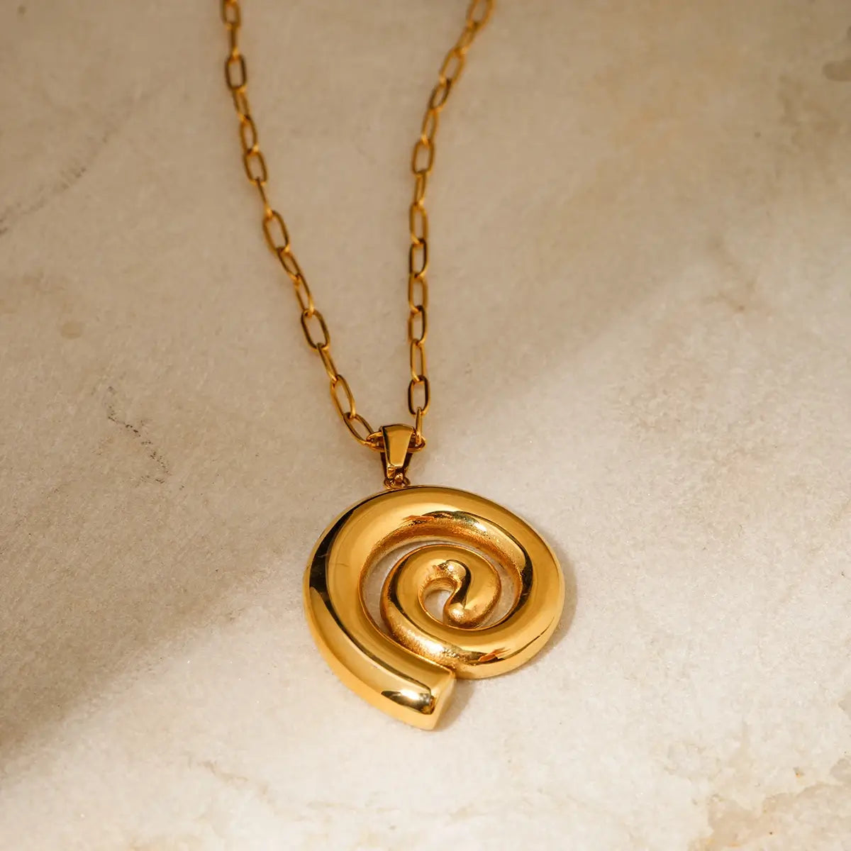 Set Espiral Chunky: Necklace + Earring (18K Gold Plated) | Luvesina