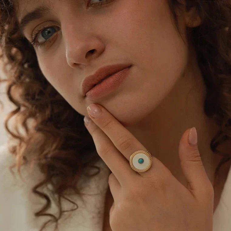 Turkish Eye Gaia Ring (18K Gold Plated) | Luvesina