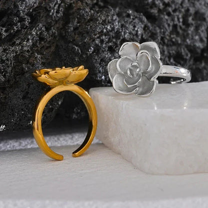 Lotus Adjustable Ring (18K Gold Plated) | Luvesina