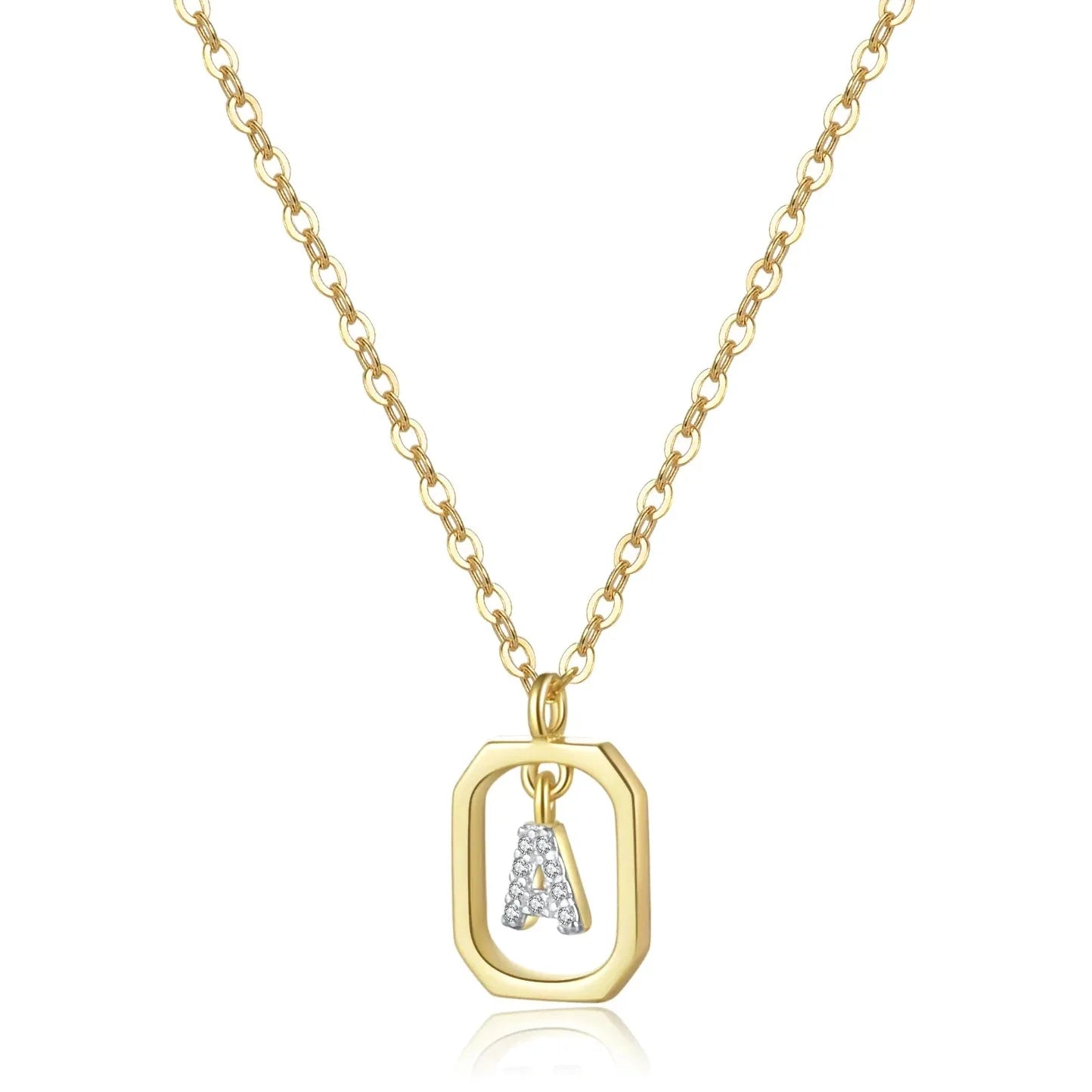 Iniciales with Zirconia Necklace (18K Gold Plated) | Luvesina