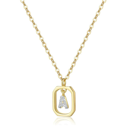 Iniciales with Zirconia Necklace (18K Gold Plated) | Luvesina