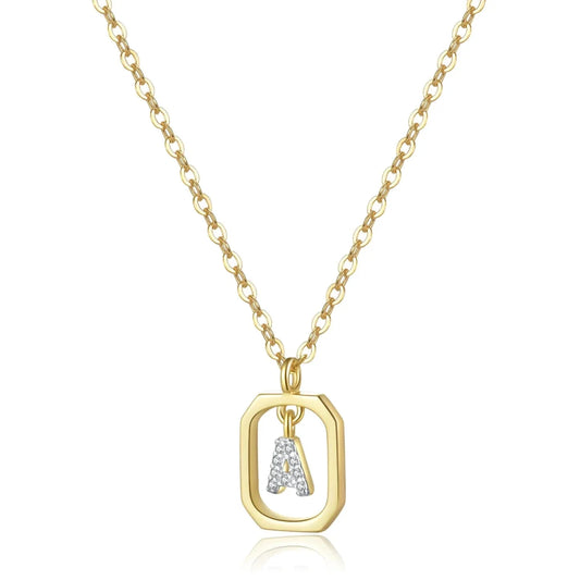 Iniciales with Zirconia Necklace (18K Gold Plated) | Luvesina