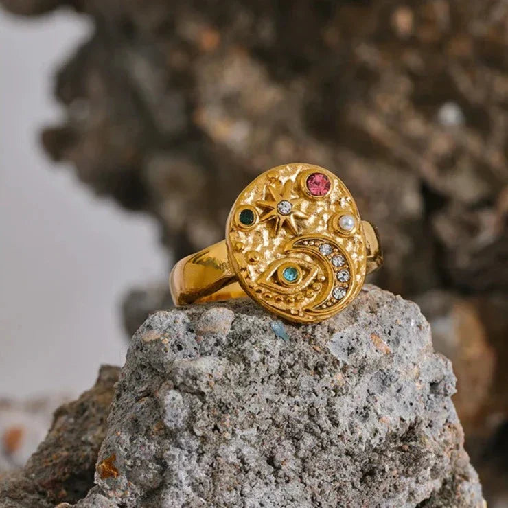 Set Marsella: Necklace + Ring (18K Gold Plated) | Luvesina