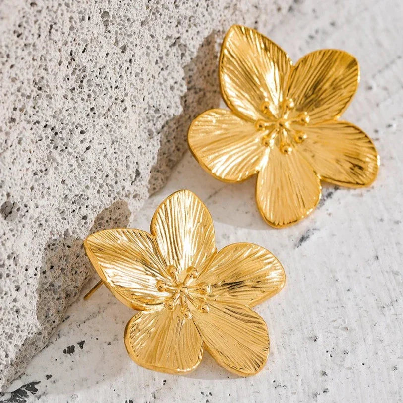 Cherry Blossom Earring (18K Gold Plated) | Luvesina