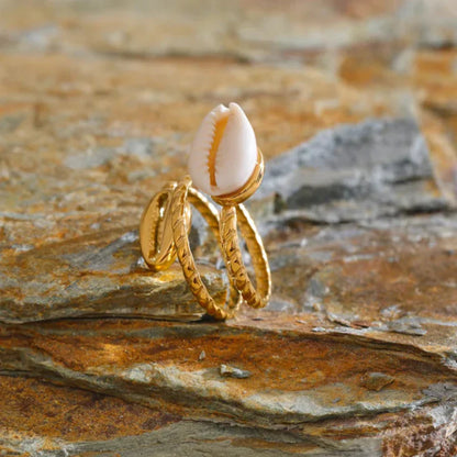 Double Shells Ring (Gold Plated) | Luvesina
