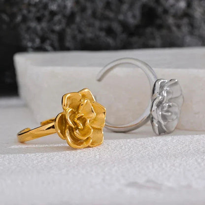 Lotus Adjustable Ring (18K Gold Plated) | Luvesina