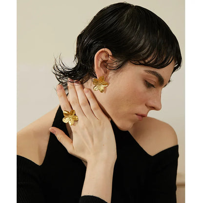Cherry Blossom Earring (18K Gold Plated) | Luvesina