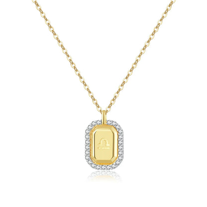 12 Signos del Zodíaco Zirconia Necklace (18K Gold Plated) | Luvesina