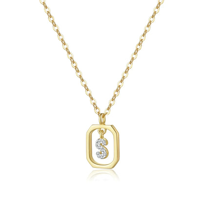 Iniciales with Zirconia Necklace (18K Gold Plated) | Luvesina