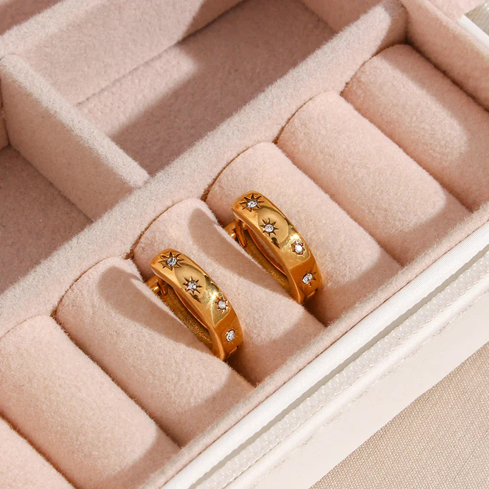 Stella Zirconia Earring (18K Gold Plated) | Luvesina