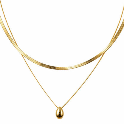 Mixto Goccia Necklace (18K Gold Plated) | Luvesina