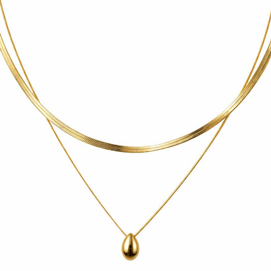 Mixto Goccia Necklace (18K Gold Plated) | Luvesina